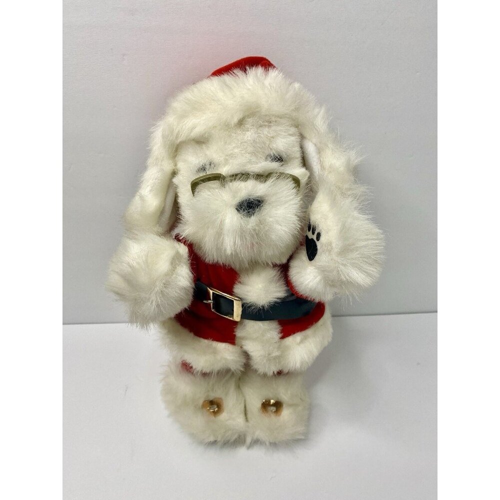 Applause Puppy Santa Claus Plush Dog 1987 Santapaws 13” Stuffed Toy Holiday 1987